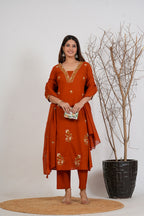 Cotton Embroidered Kurta Set