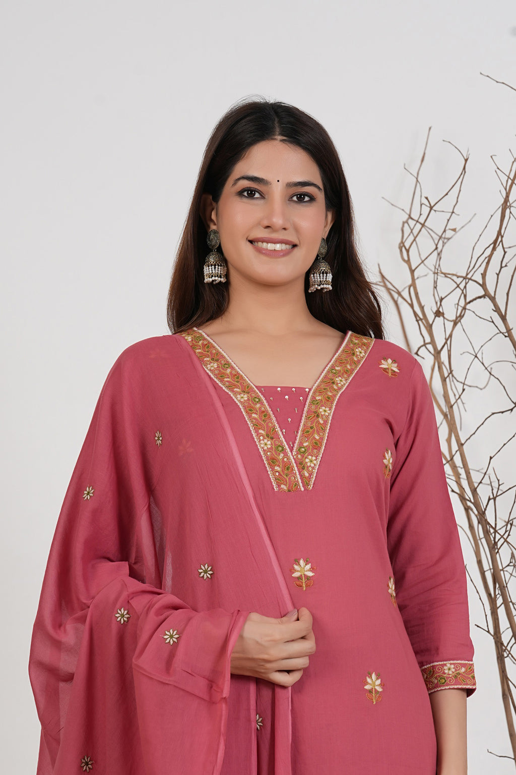Cotton Embroidered Kurta Set