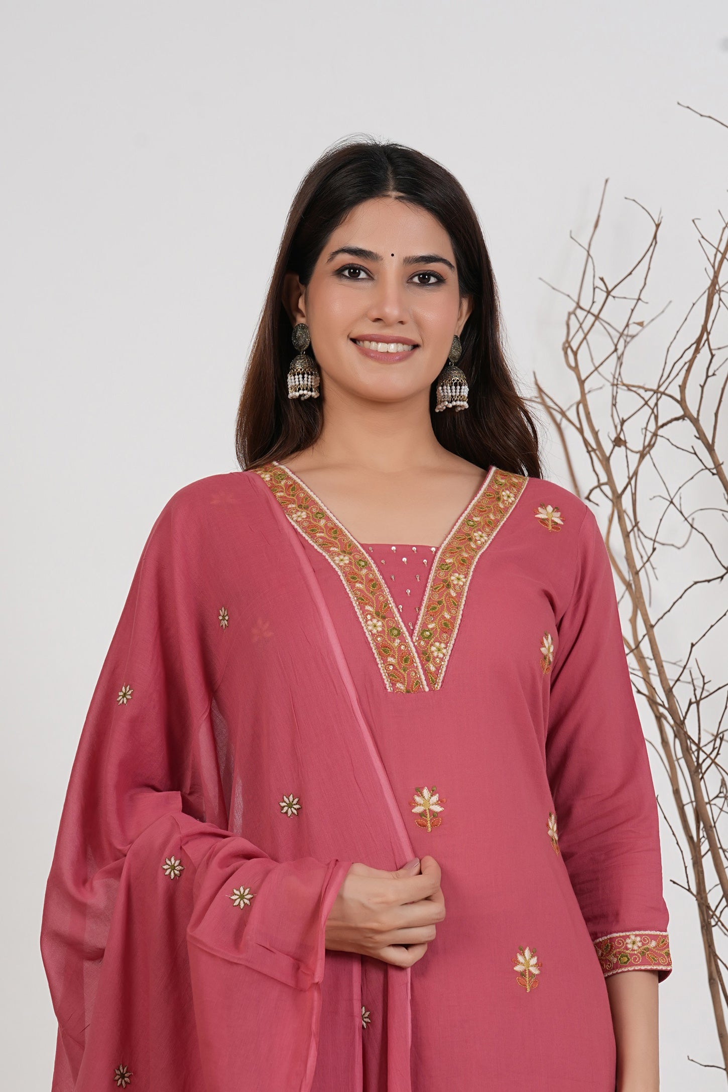 Cotton Embroidered Kurta Set