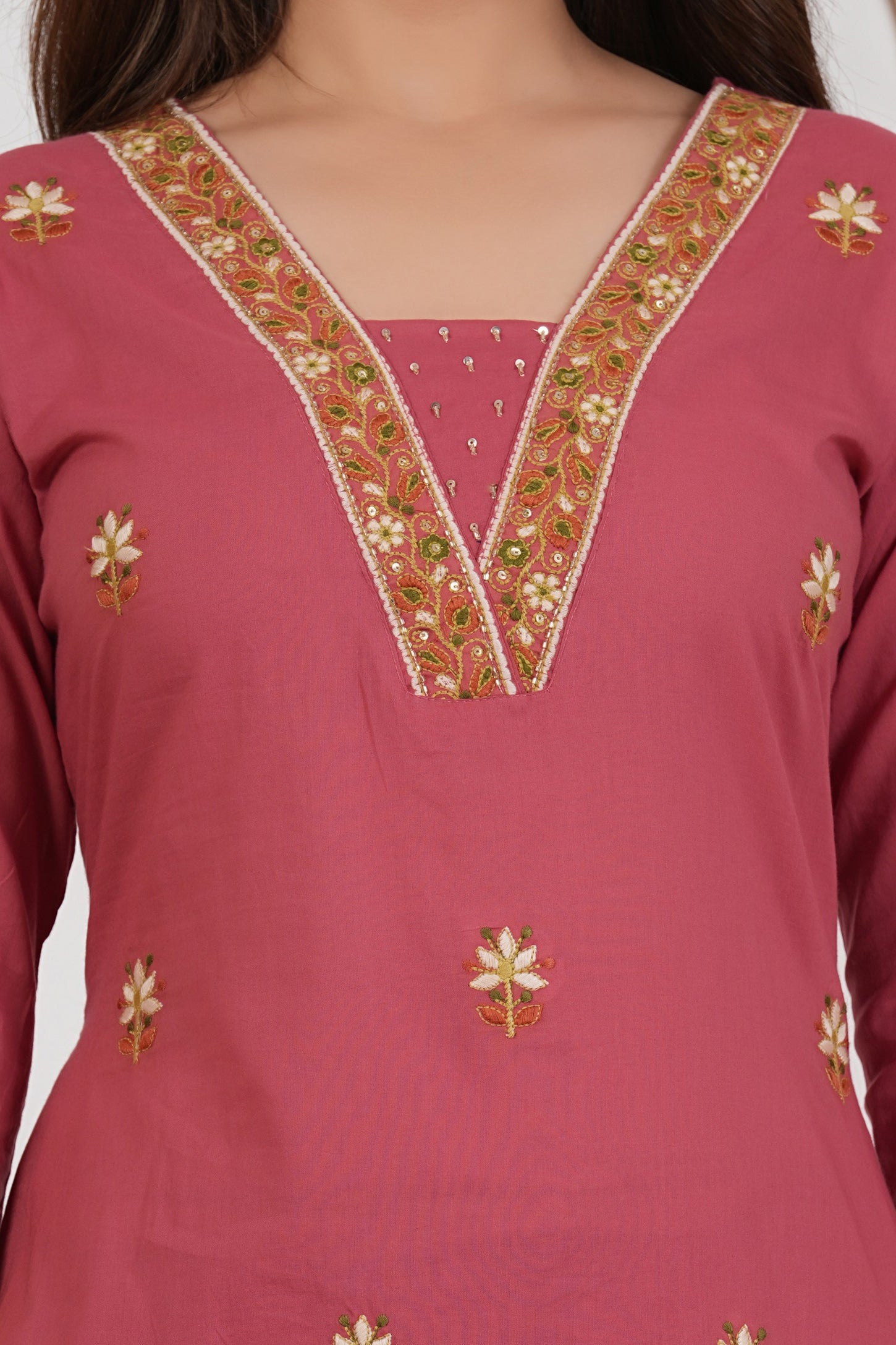 Cotton Embroidered Kurta Set