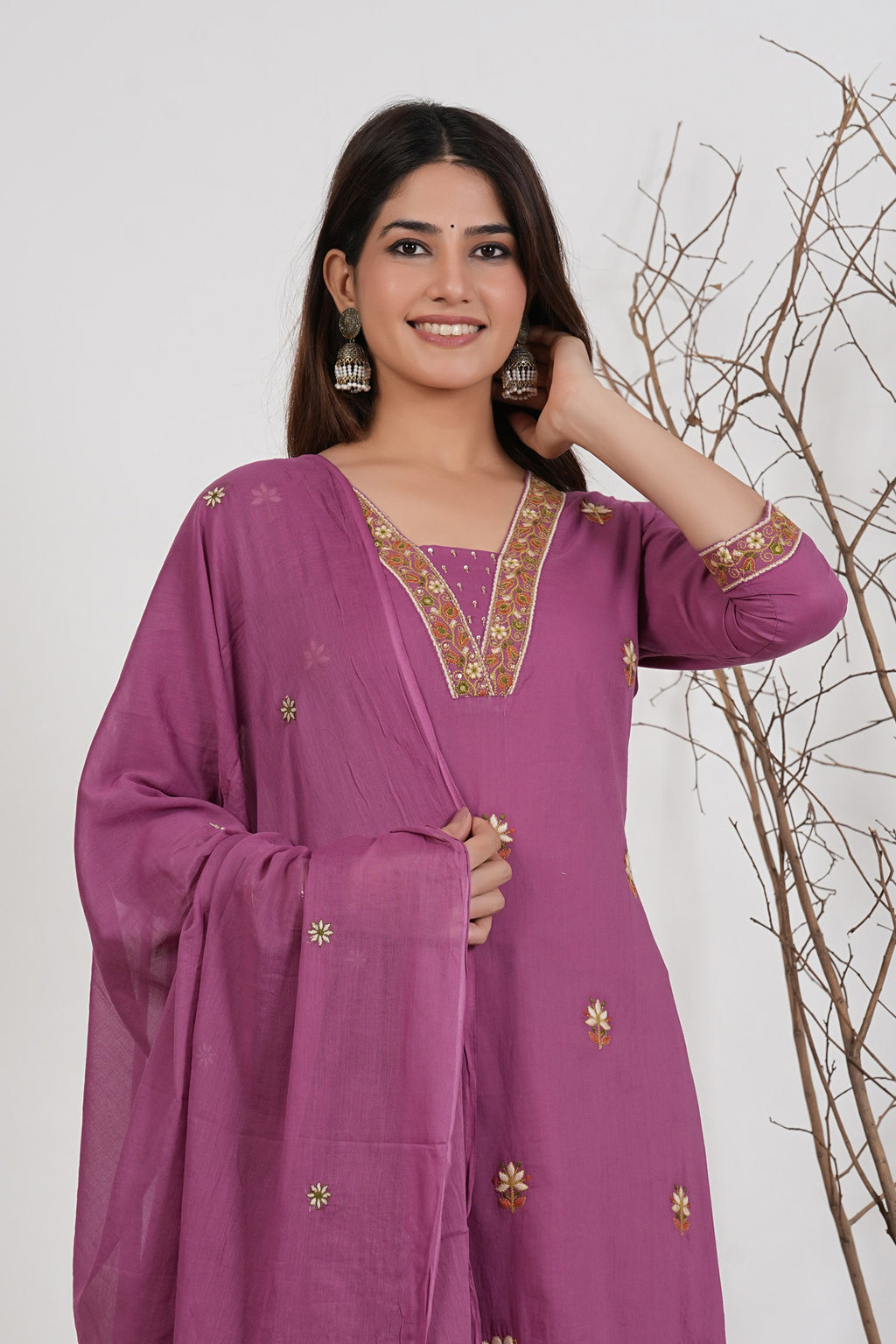 Cotton Embroidered Kurta Set