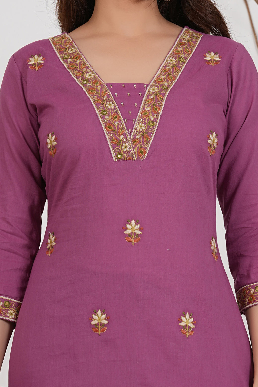Cotton Embroidered Kurta Set