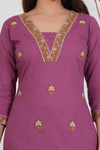 Cotton Embroidered Kurta Set