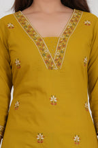Cotton Embroidered Kurta Set
