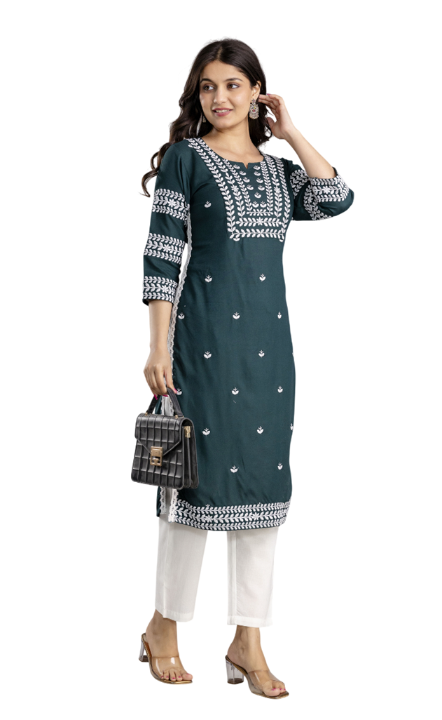 Rayon Embroidered Kurta
