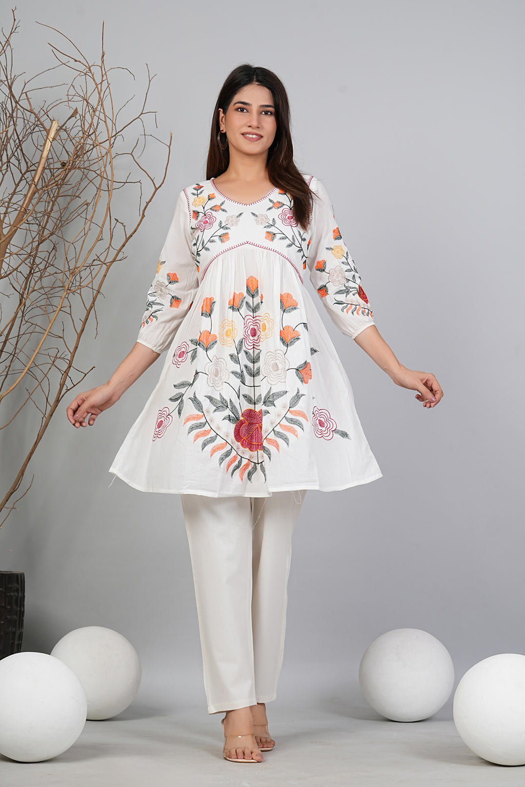 Cotton Embroidered Co-Ord Set