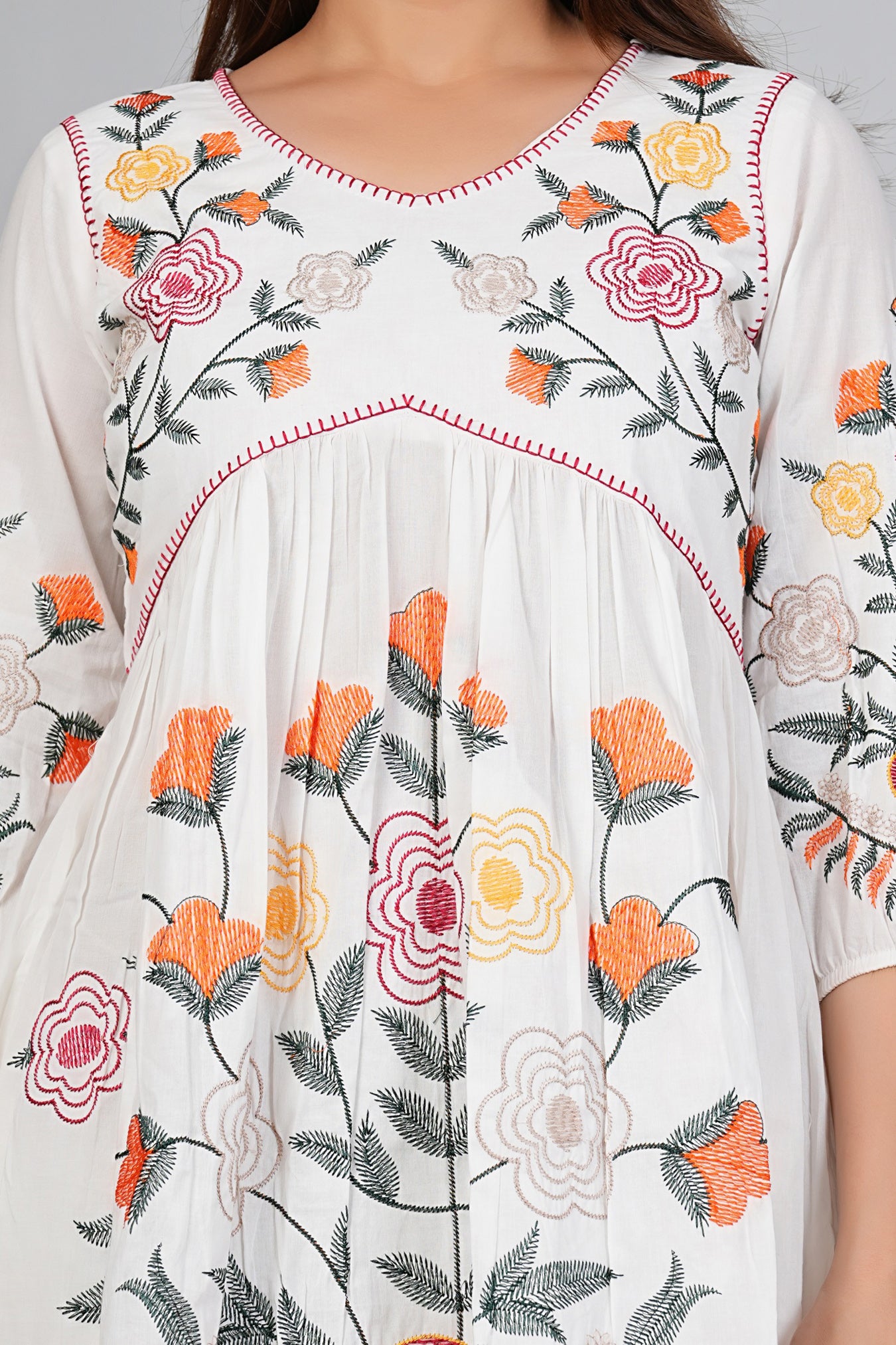 Cotton Embroidered Co-Ord Set