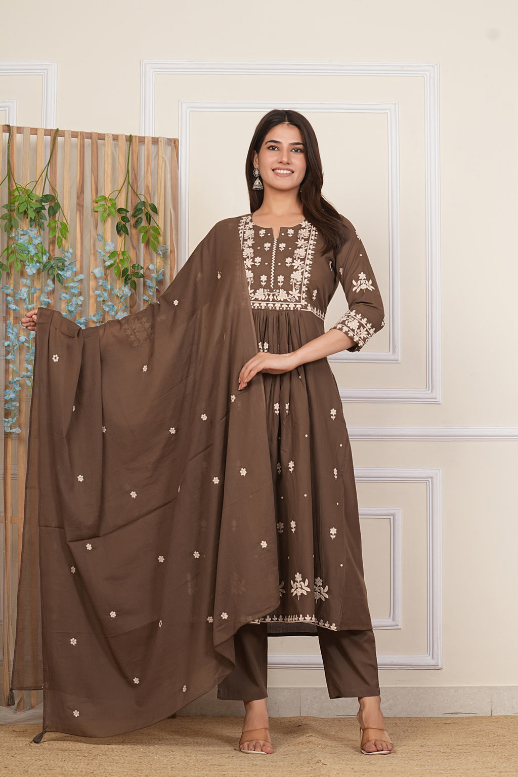 Cotton Embroidered Kurta Set