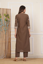 Cotton Embroidered Kurta Set