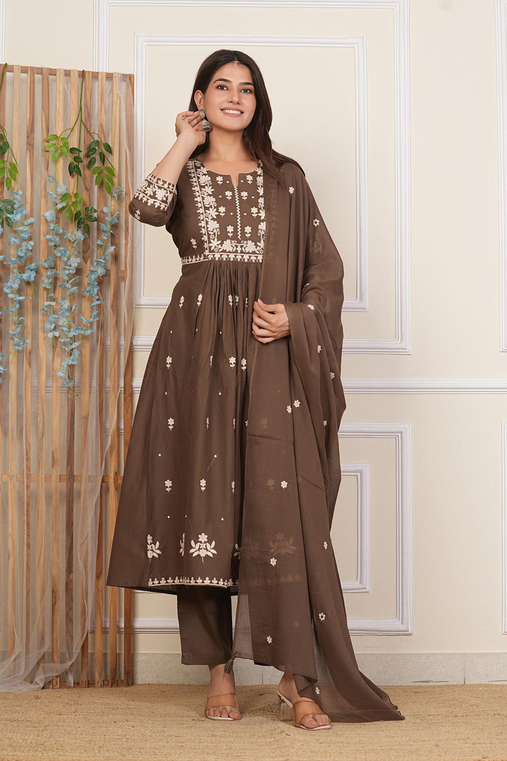 Cotton Embroidered Kurta Set