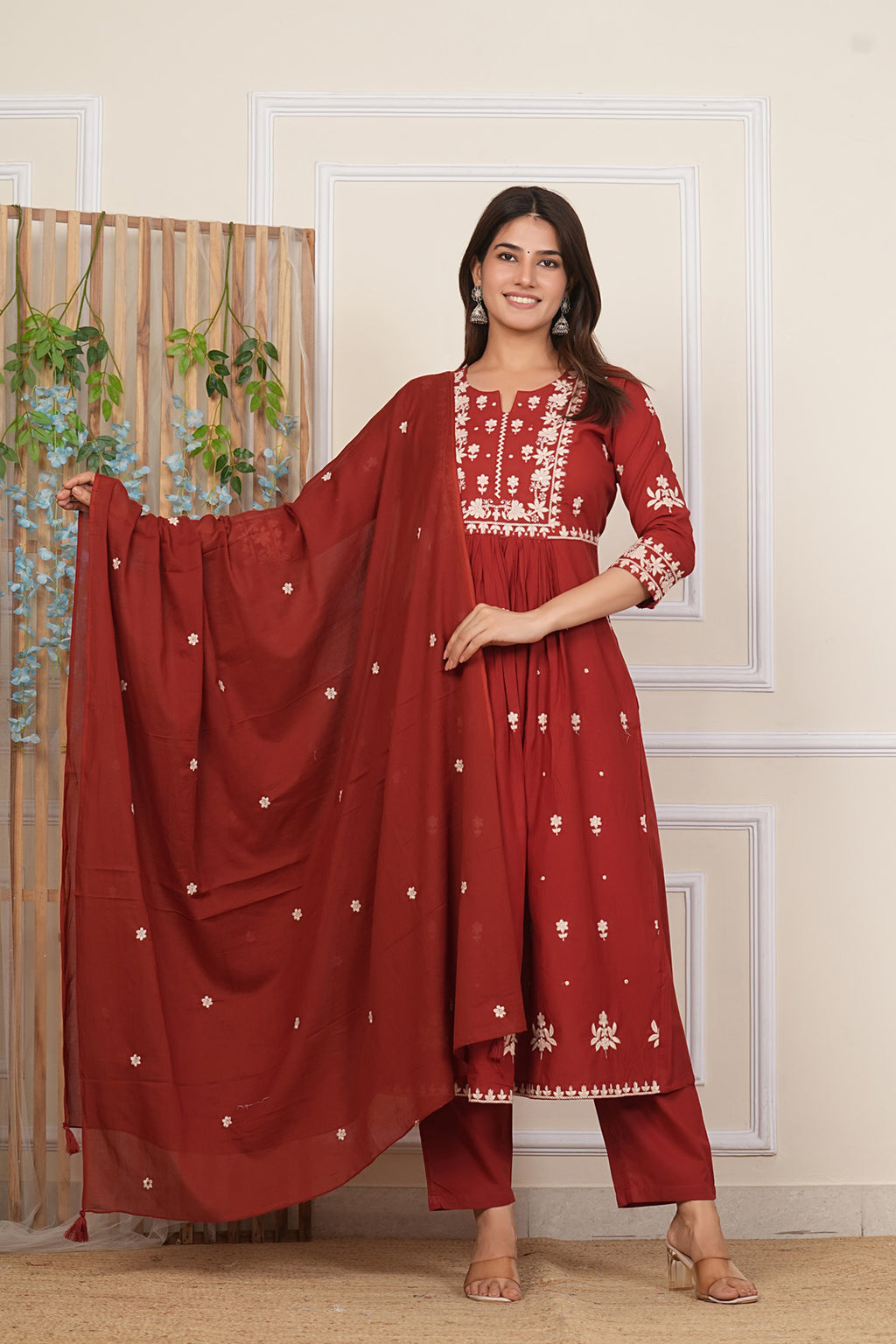 Cotton Embroidered Kurta Set