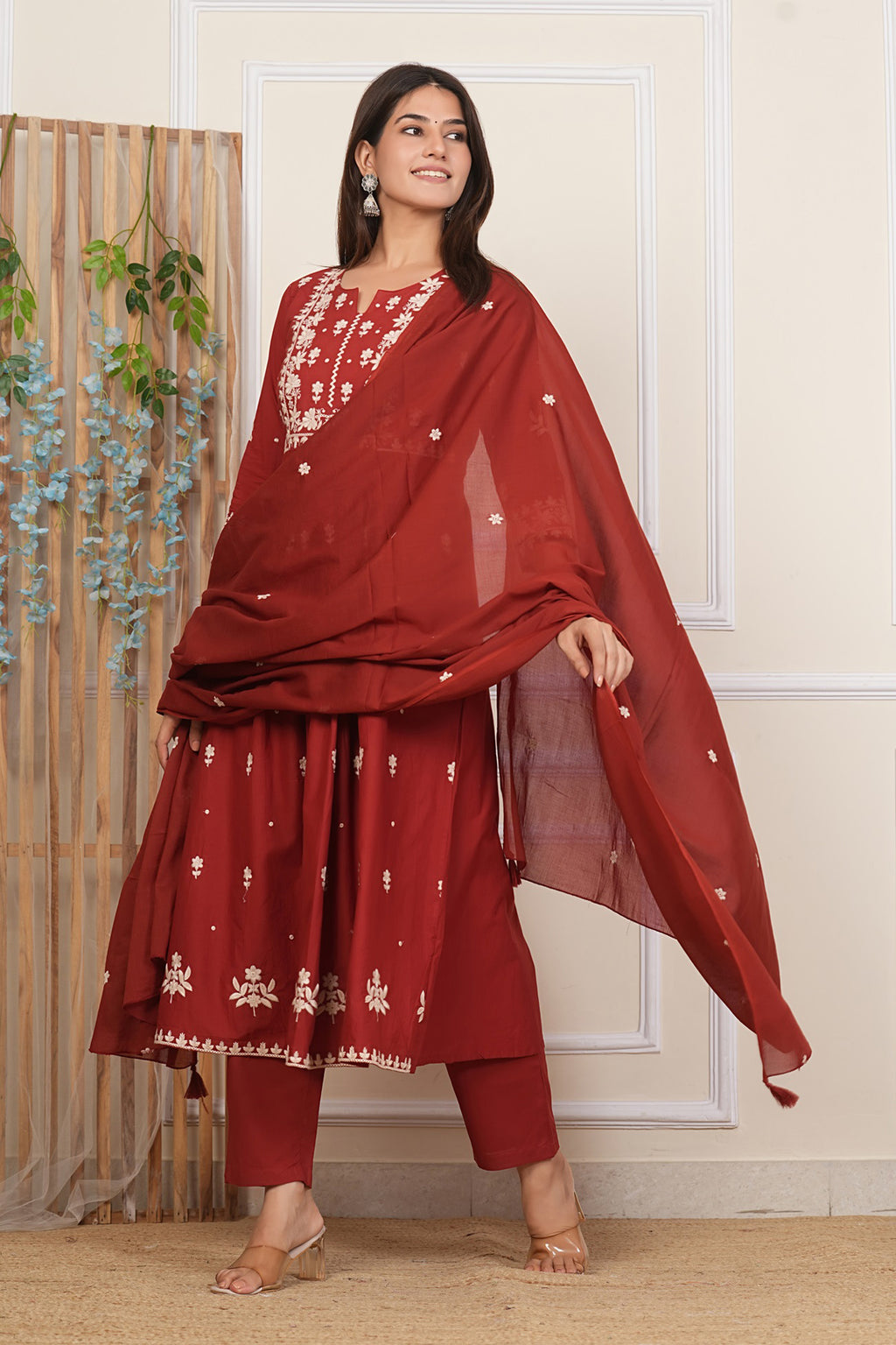Cotton Embroidered Kurta Set
