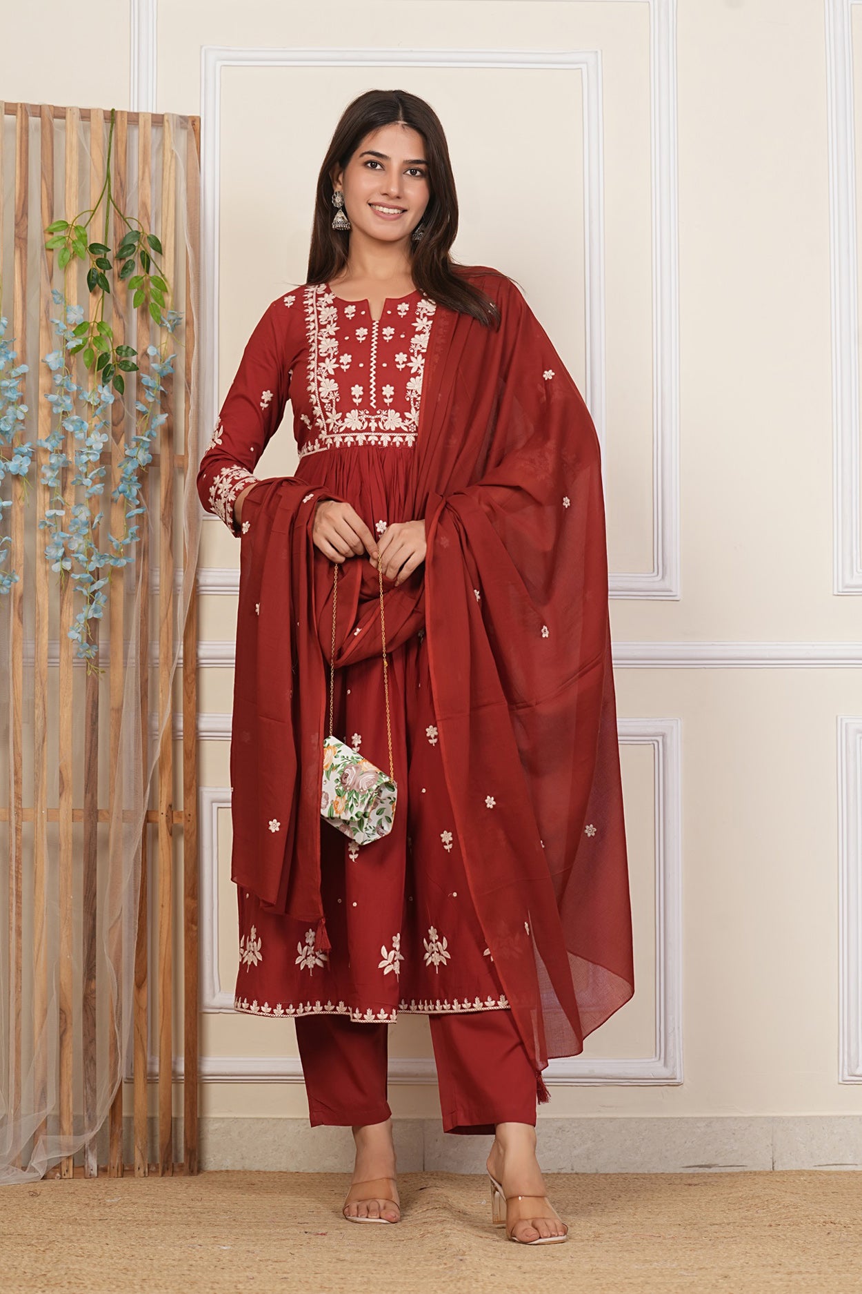Cotton Embroidered Kurta Set