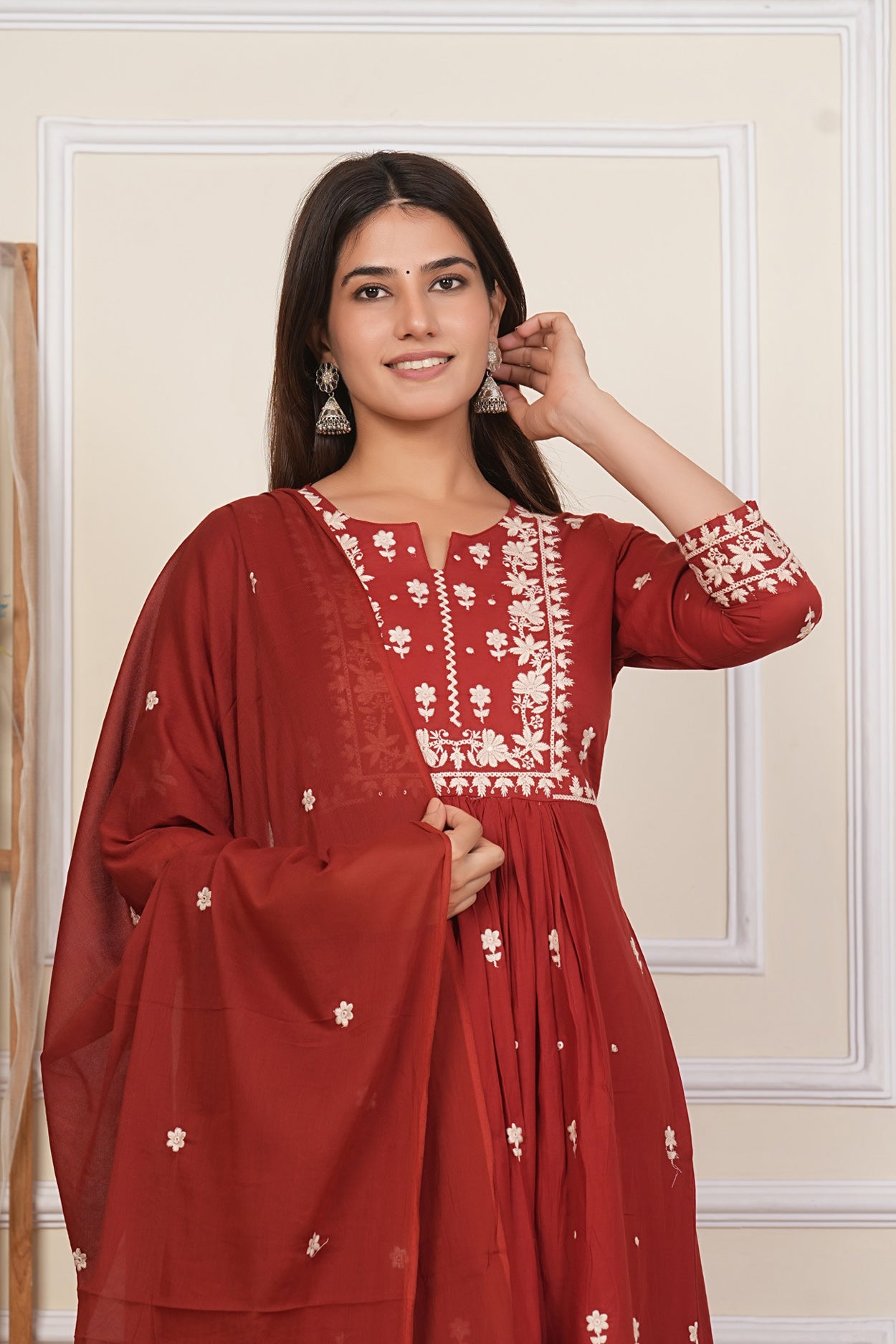 Cotton Embroidered Kurta Set