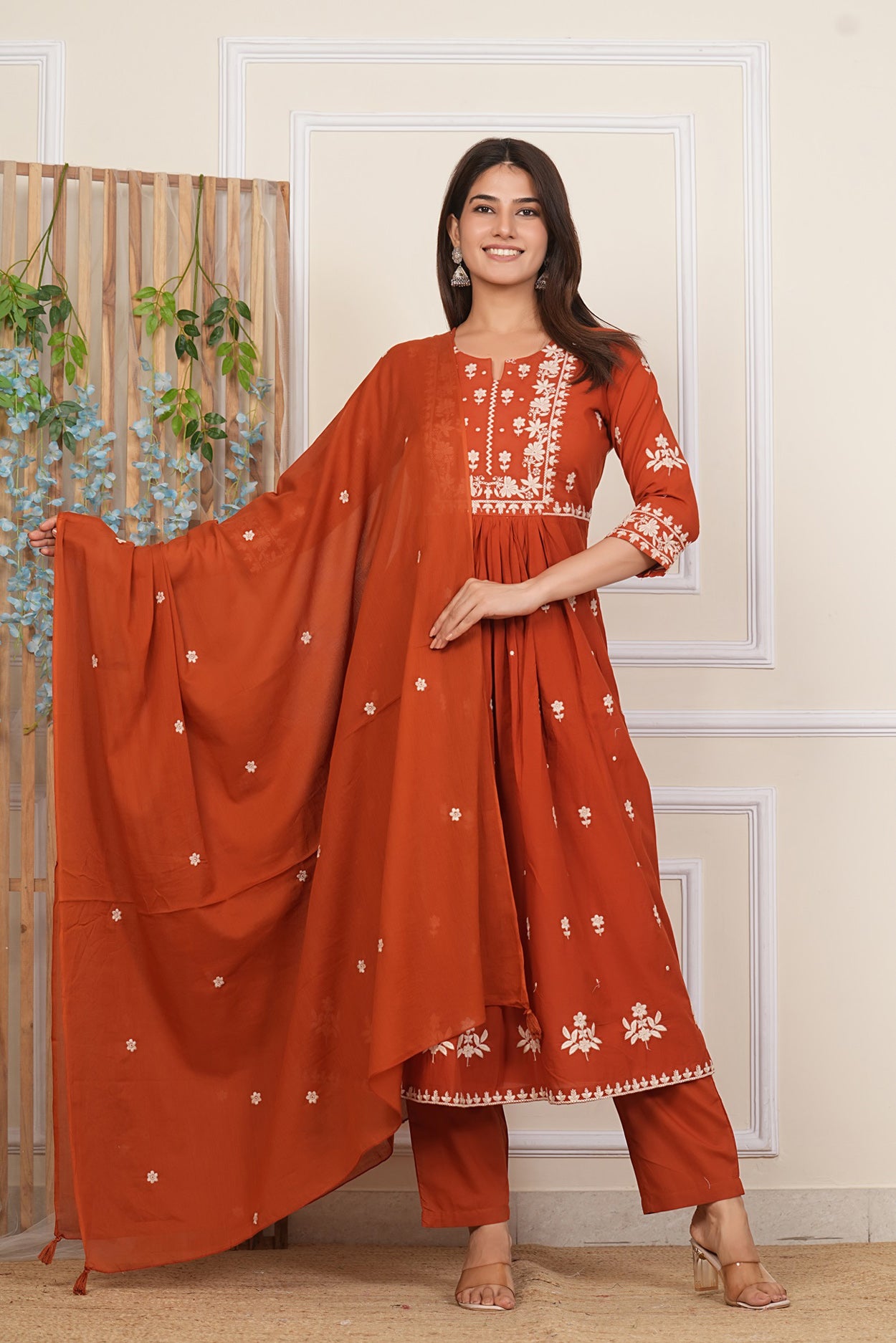 Cotton Embroidered Kurta Set