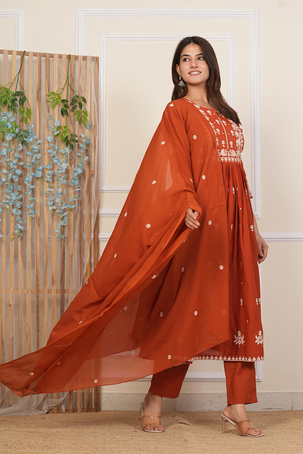 Cotton Embroidered Kurta Set