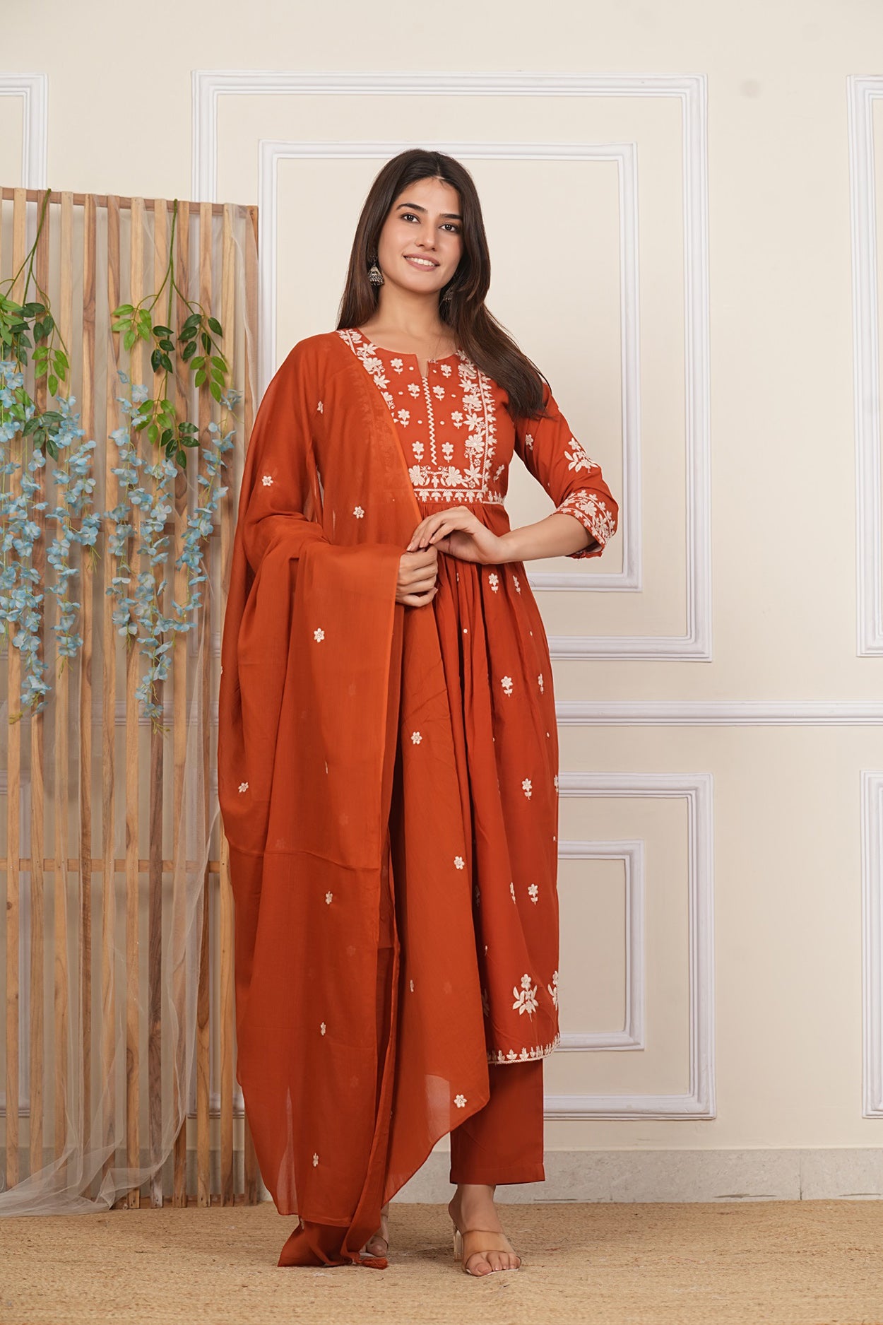 Cotton Embroidered Kurta Set