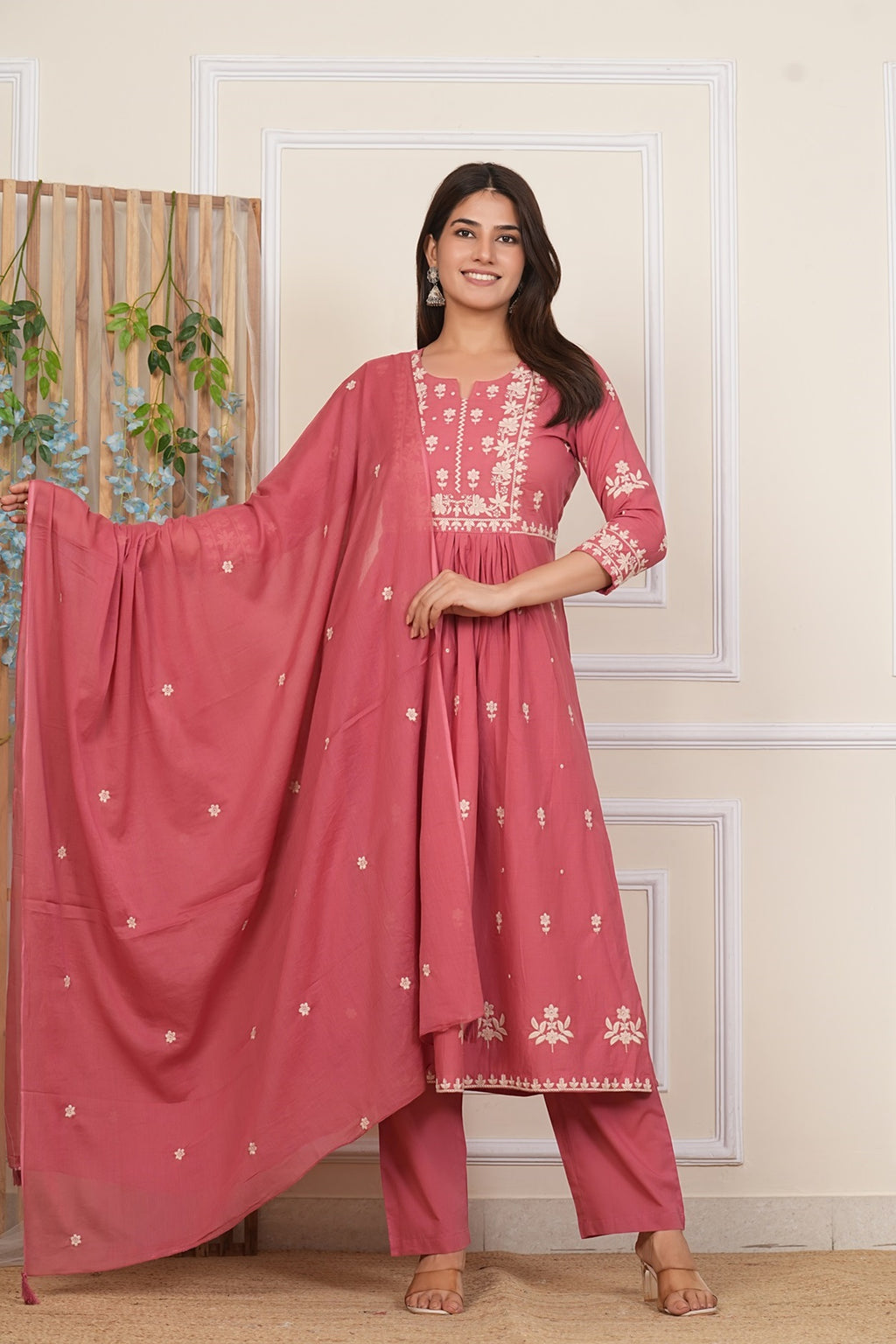 Cotton Embroidered Kurta Set