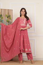 Cotton Embroidered Kurta Set