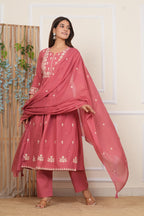 Cotton Embroidered Kurta Set